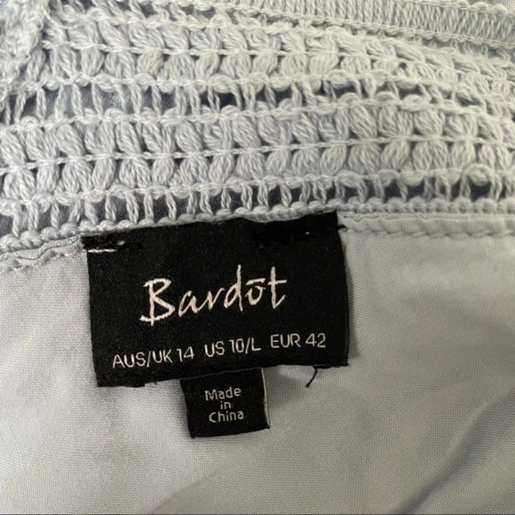 Bardot light blue off the shoulder romper playsuit  9613 - Picture 9 of 11